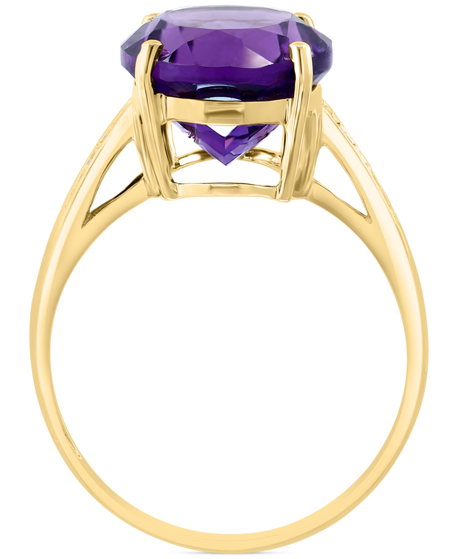 EFFY® Amethyst (4-1/6 ct. t.w.) & Diamond (1/20 ct. t.w.) Oval Ring in 14k Gold