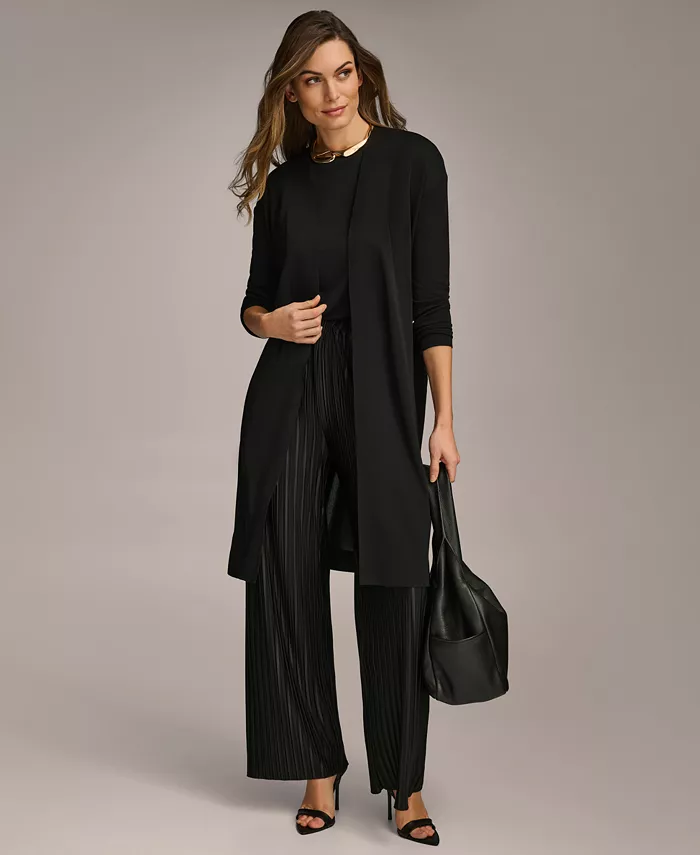 Women's Tie Waist Long Cardigan - thumbnail 4