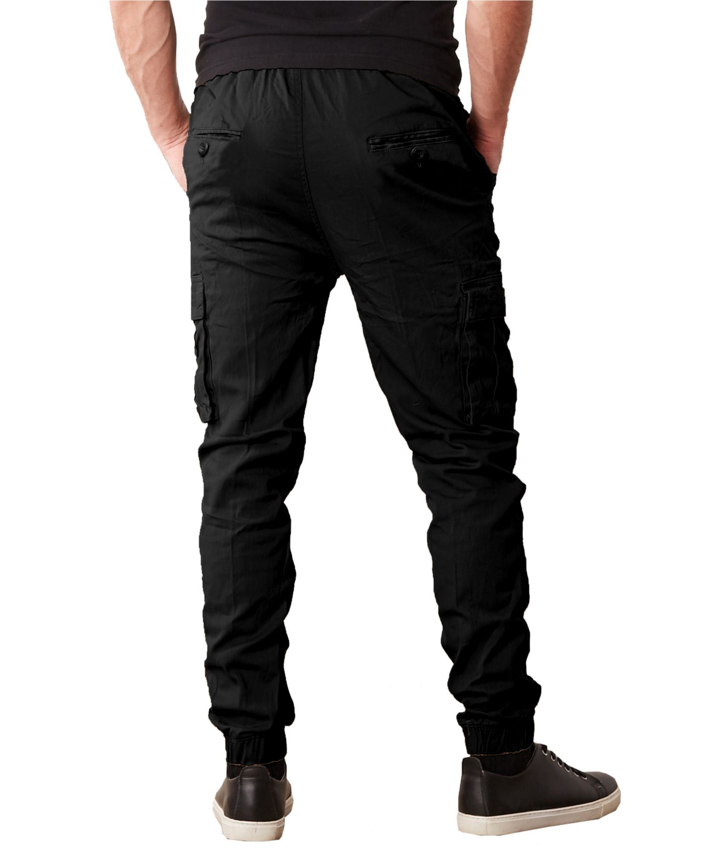 Мужские брюки Galaxy By Harvic Slim Fit Stretch Cargo Jogger, цвет: Чёрный — фото 2