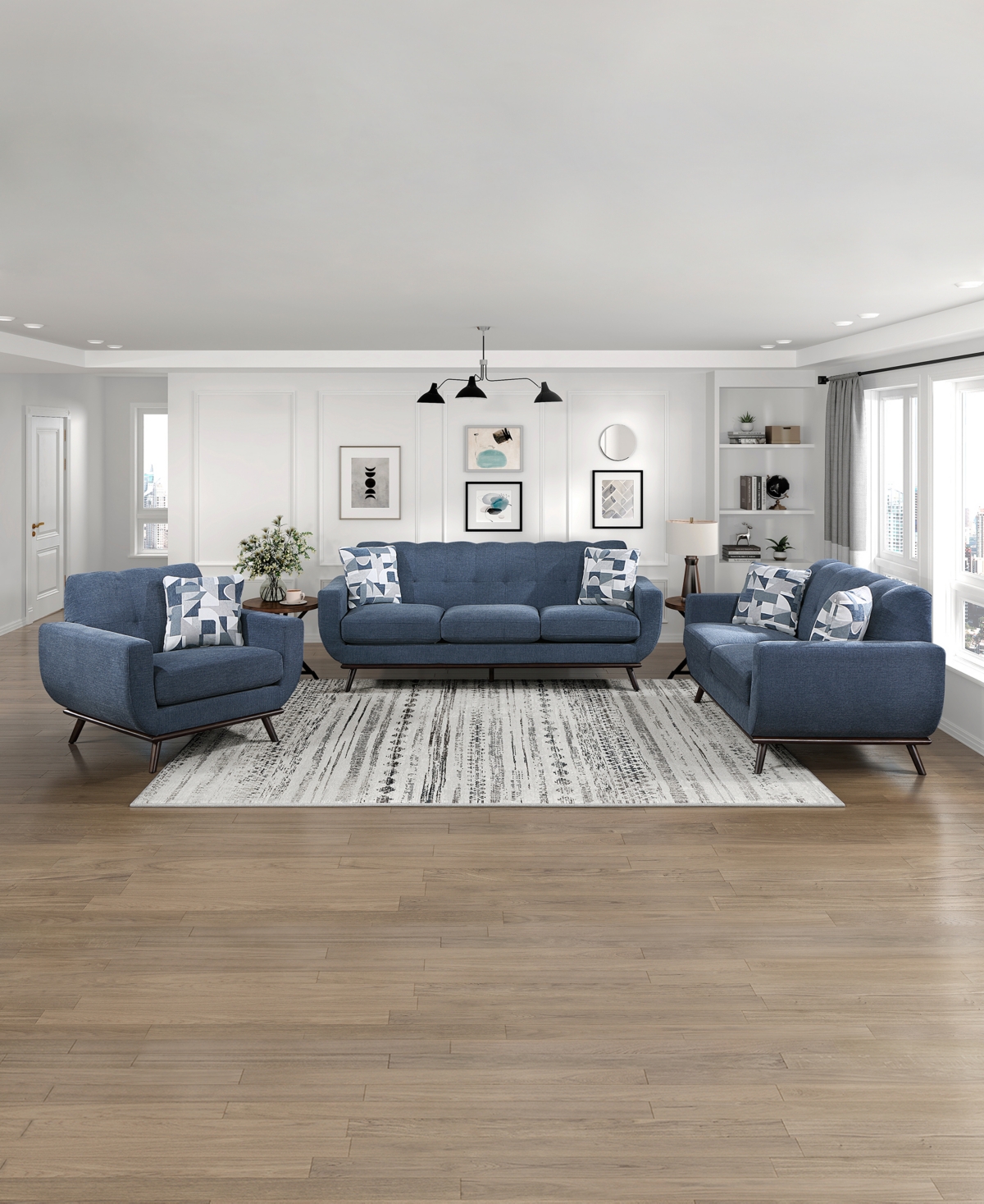 Homelegance White Label Andora 70" Loveseat In Blue