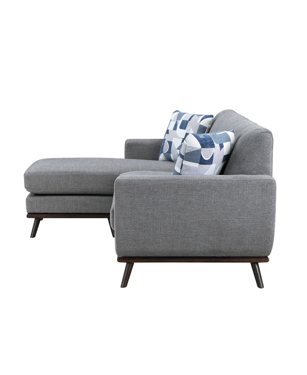 Homelegance White Label Andora Reversible 87" Sofa Chaise In Gray
