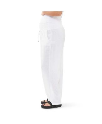 Maternity Ripe Indi Wide Leg Linen Pant White