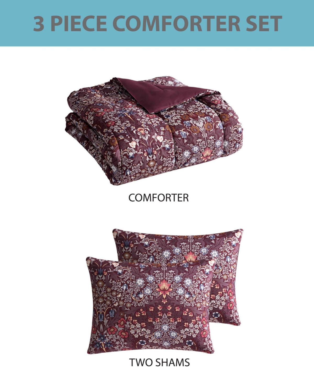 Hallmart Collectibles Vinaya 3-pc. Comforter Sets In Purple