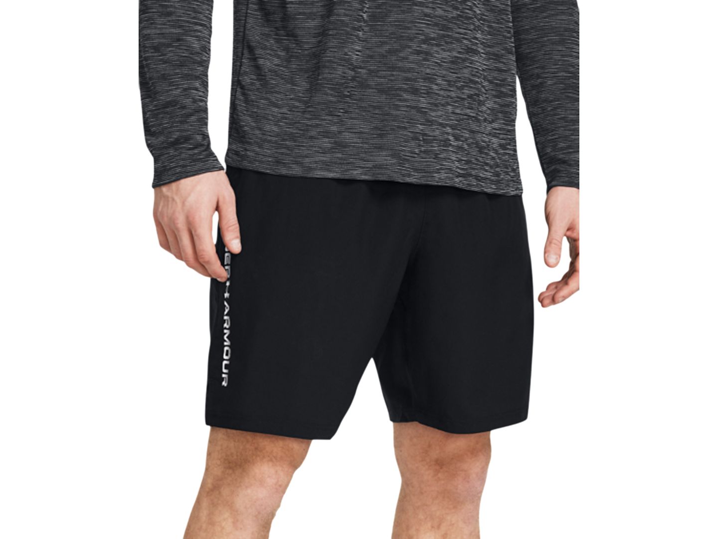 Мужские шорты Under Armour Moisture-Wicking Logo Tech, цвет: Чёрный / Белый — фото 1
