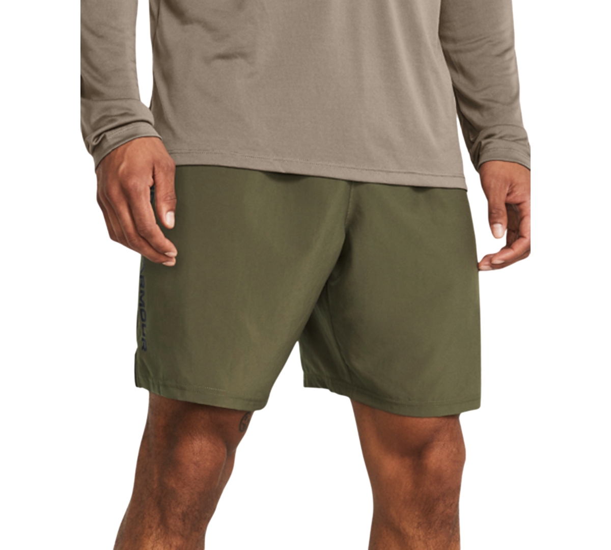 Shop Under Armour Men's Moisture-wicking Logo-print 8-1/4" Tech Shorts In Marine Od Green,black