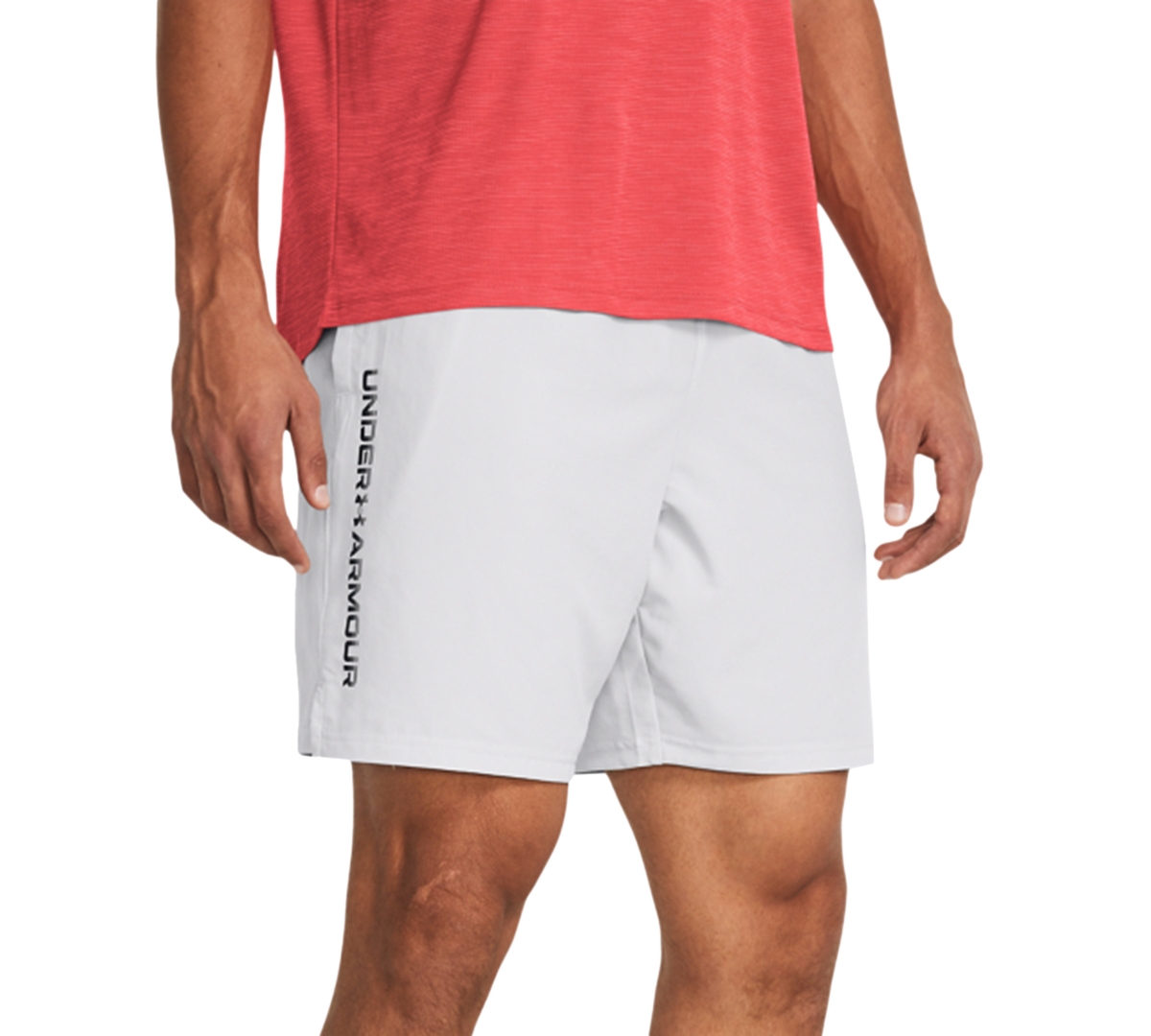 Men's Moisture-Wicking Logo-Print 8-1/4" Tech Shorts - Prime Pink / / Black