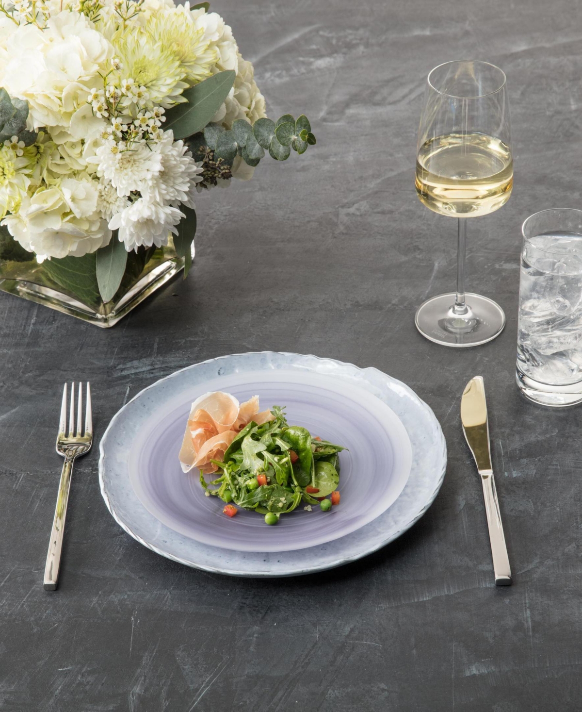 Fortessa La Jolla Glass Salad Plates, Set Of 4 In Grey