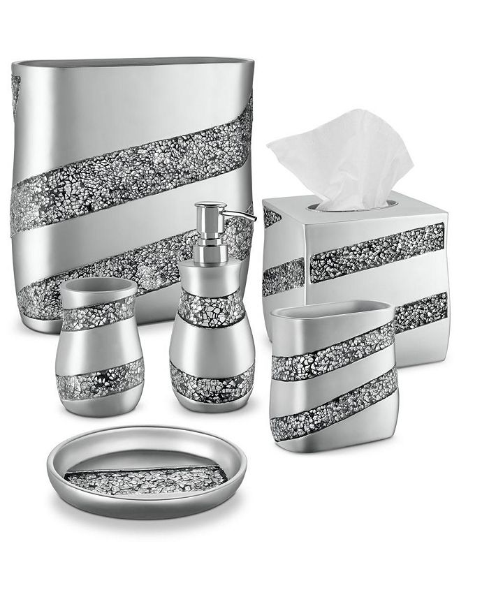 Creative Scents Silver Mosaic Bathroom Accessories Set Macy's