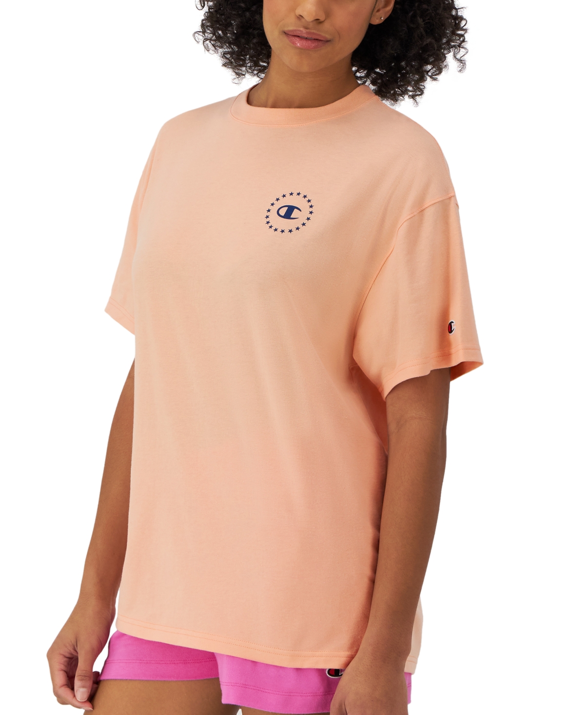 Shop Champion Women's Graphic Loose Fit Short-sleeve T-shirt In Peach Grapefruit