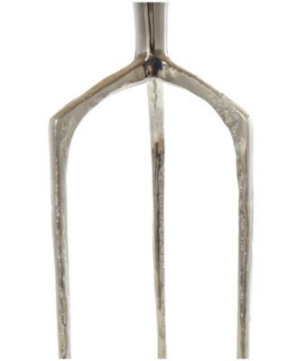 15" x 15" x 22" Aluminum Geometric Slim Textured Accent Table