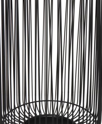 16" x 16" x 22" Aluminum Geometric Open Frame Wire Silver-Tone Aluminum Top Accent Table