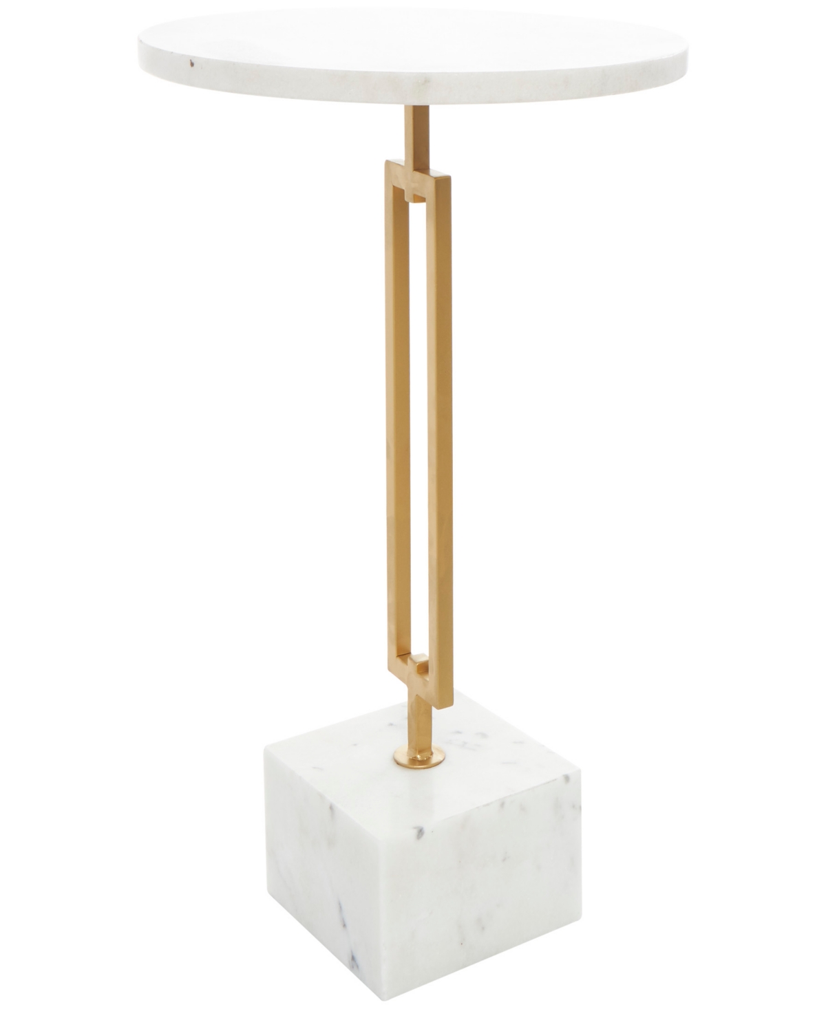 Shop Rosemary Lane 16" X 16" X 23" Marble Geometric Gold-tone Metal Rectangular Stand Accent Table In White