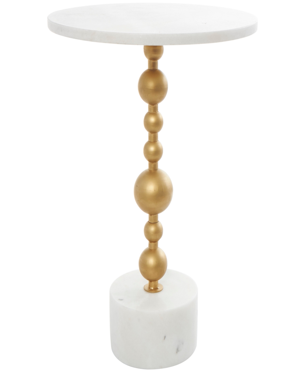 Rosemary Lane 16" X 16" X 23" Marble Geometric Gold-tone Metal Bubble Stand Accent Table In White