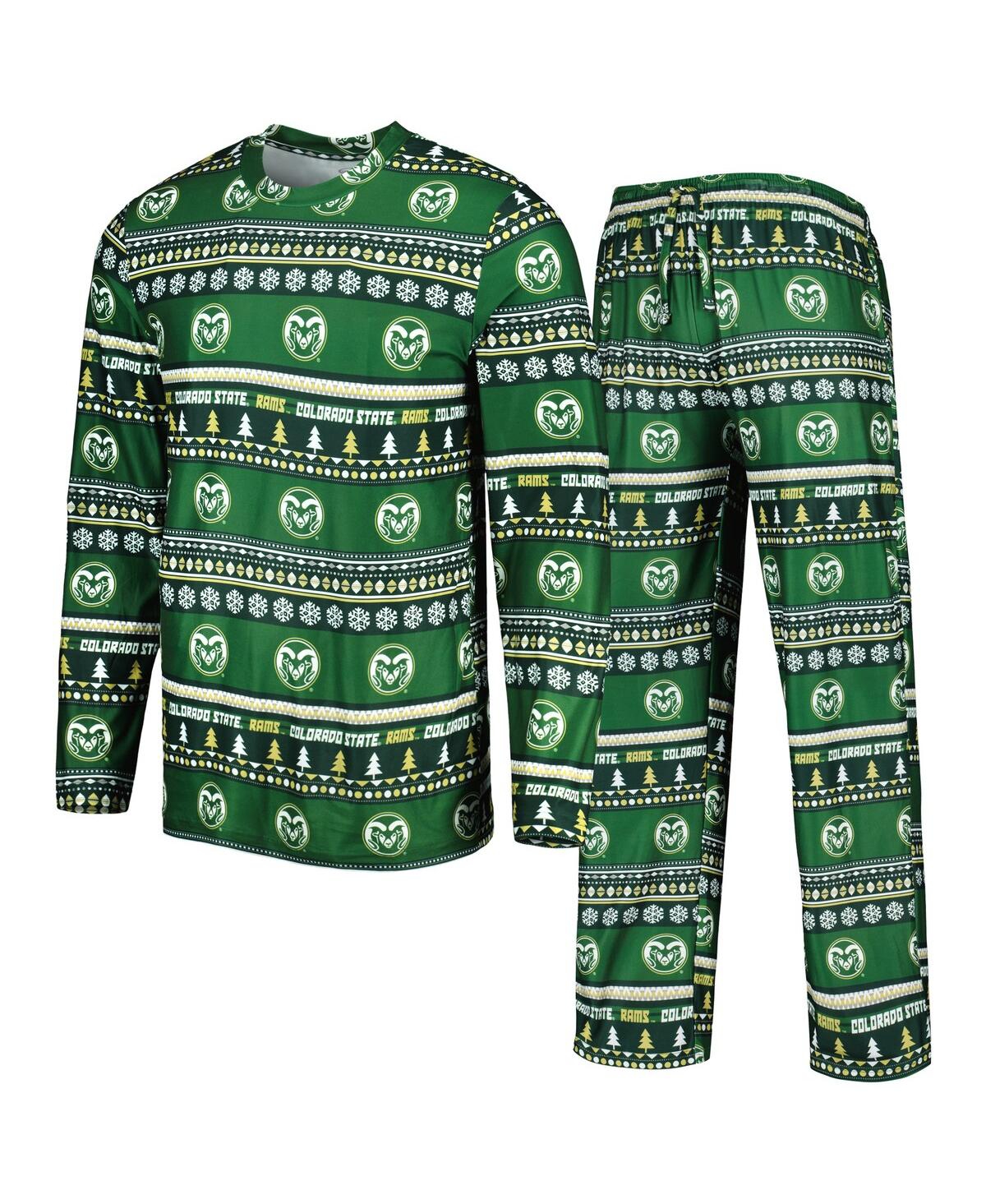 Shop Concepts Sport Men's  Green Colorado State Rams Swivel Long Sleeve T-shirt And Pants Sleep Set