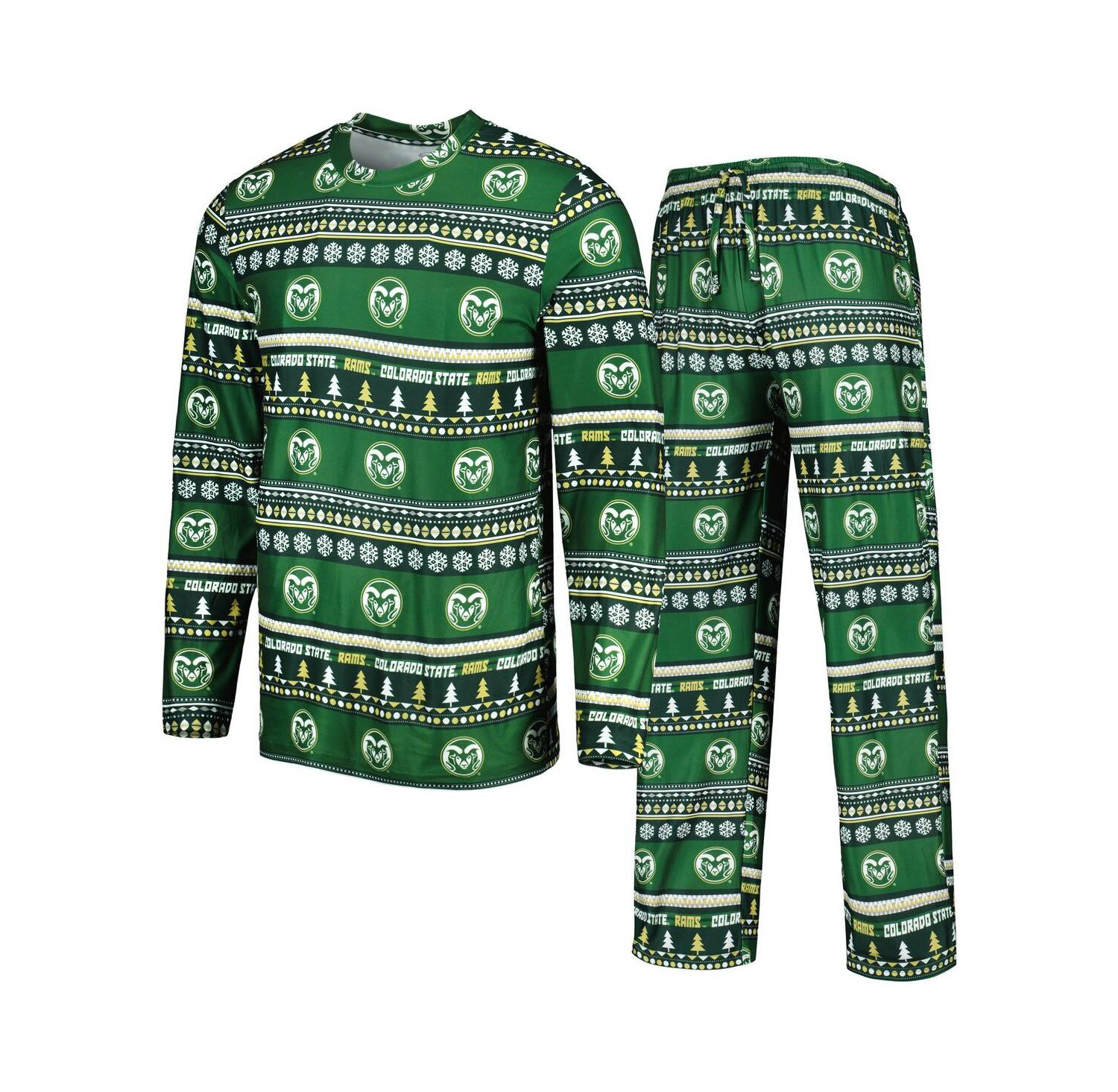 Men's Green Colorado State Rams Swivel Long Sleeve T-shirt and Pants Sleep Set