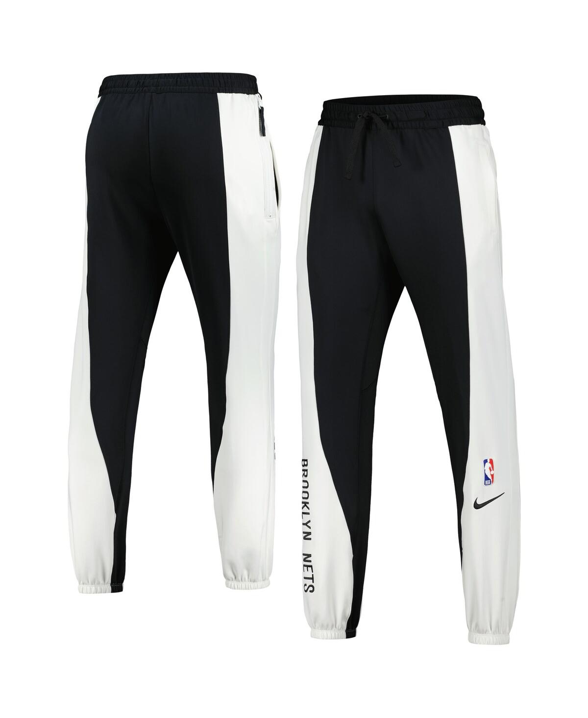 Shop Nike Men's  Black/white Brooklyn Nets 2023/24 Authentic Showtime Pants In Black,white