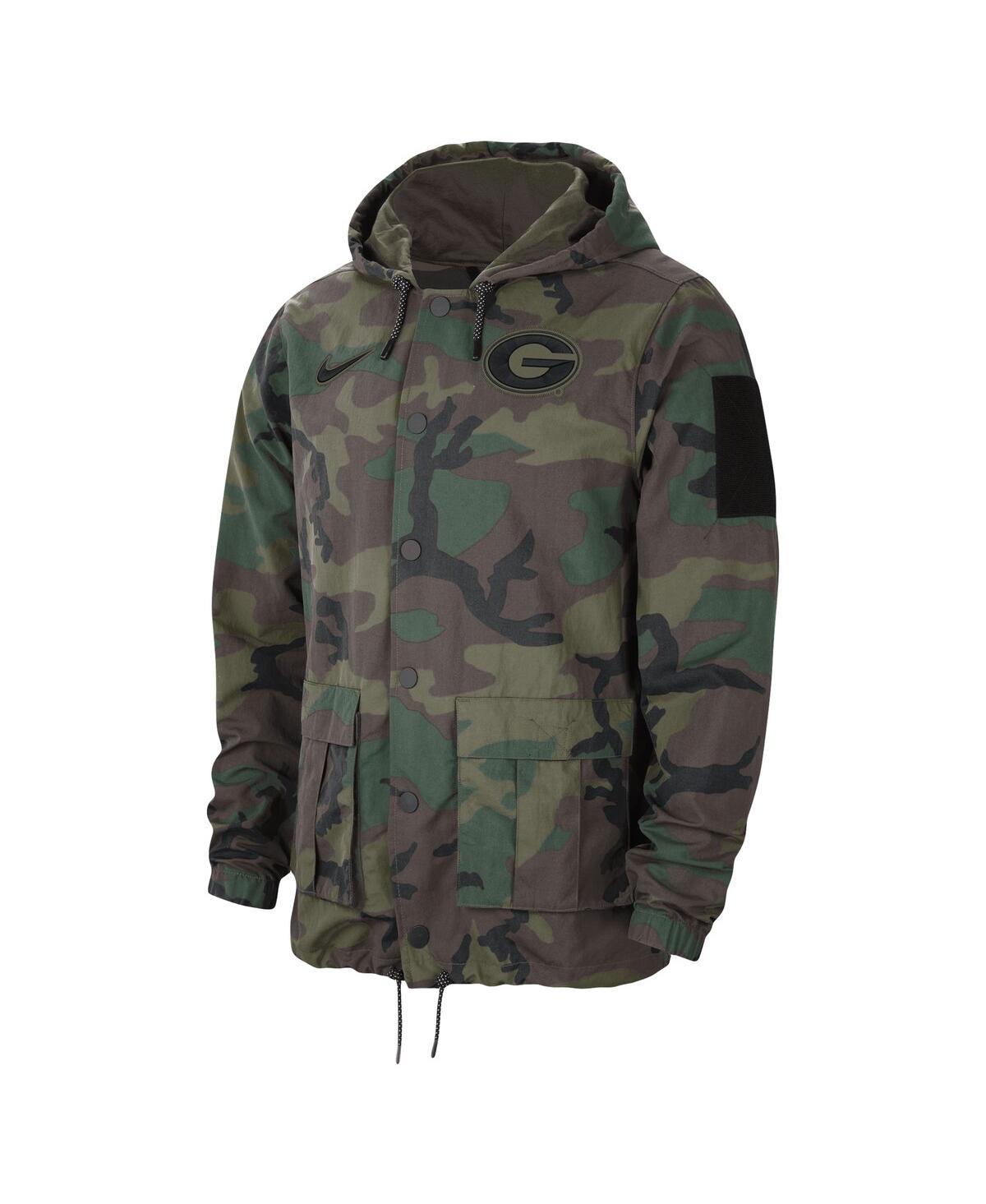 Men's NikeGeorgia Bulldogs Military-Inspired Pack Lightweight Hoodie Performance Full-Snap Jacket - Camo