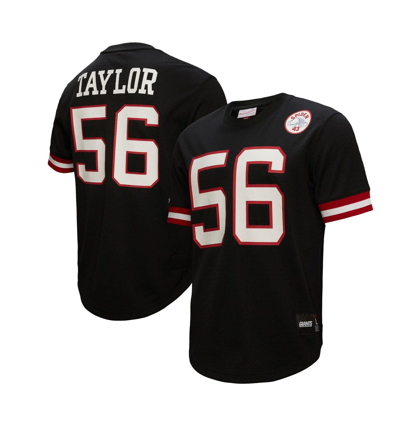 Мужской топ Mitchell & Ness Lawrence Taylor Black New York Giants Big and Tall Mesh Player Name and Number Top — фото 1