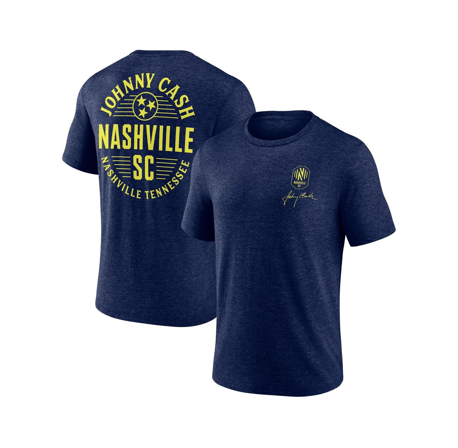 Men's Heather Navy Nashville SC x Johnny Cash Oval T-shirt