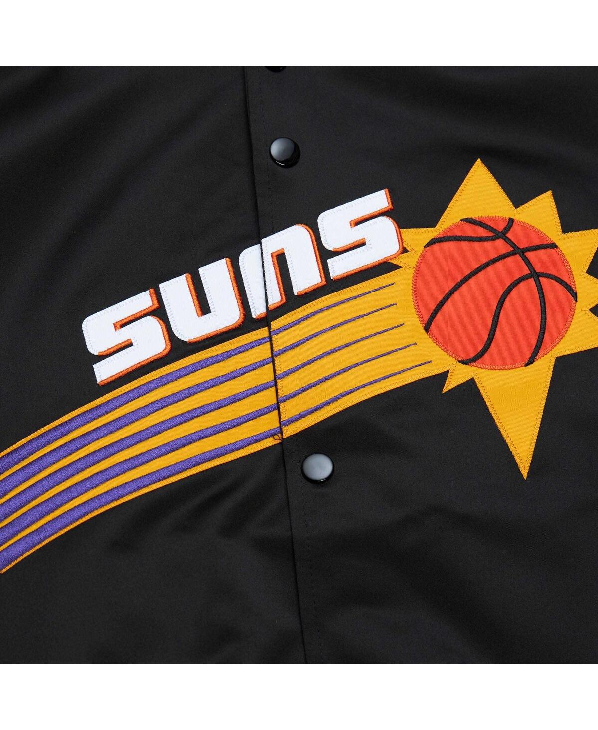Men's Mitchell & NessPhoenix Suns Hardwood Classics Throwback Wordmark Raglan Full-Snap Jacket - Black