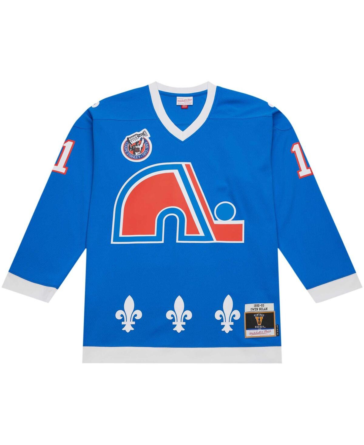 Men's Mitchell & Ness Owen NolanQuebec Nordiques 1992/93Line Player Jersey - Blue