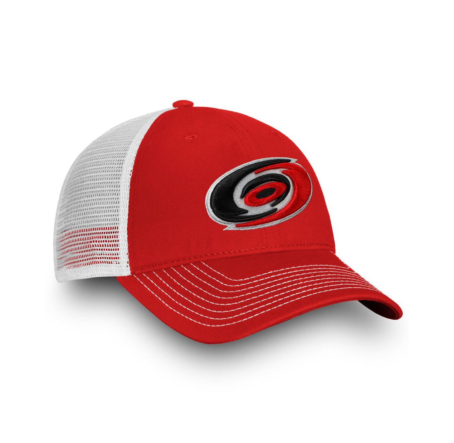 Men's Red, White Carolina Hurricanes Slouch Core Primary Trucker Snapback Hat