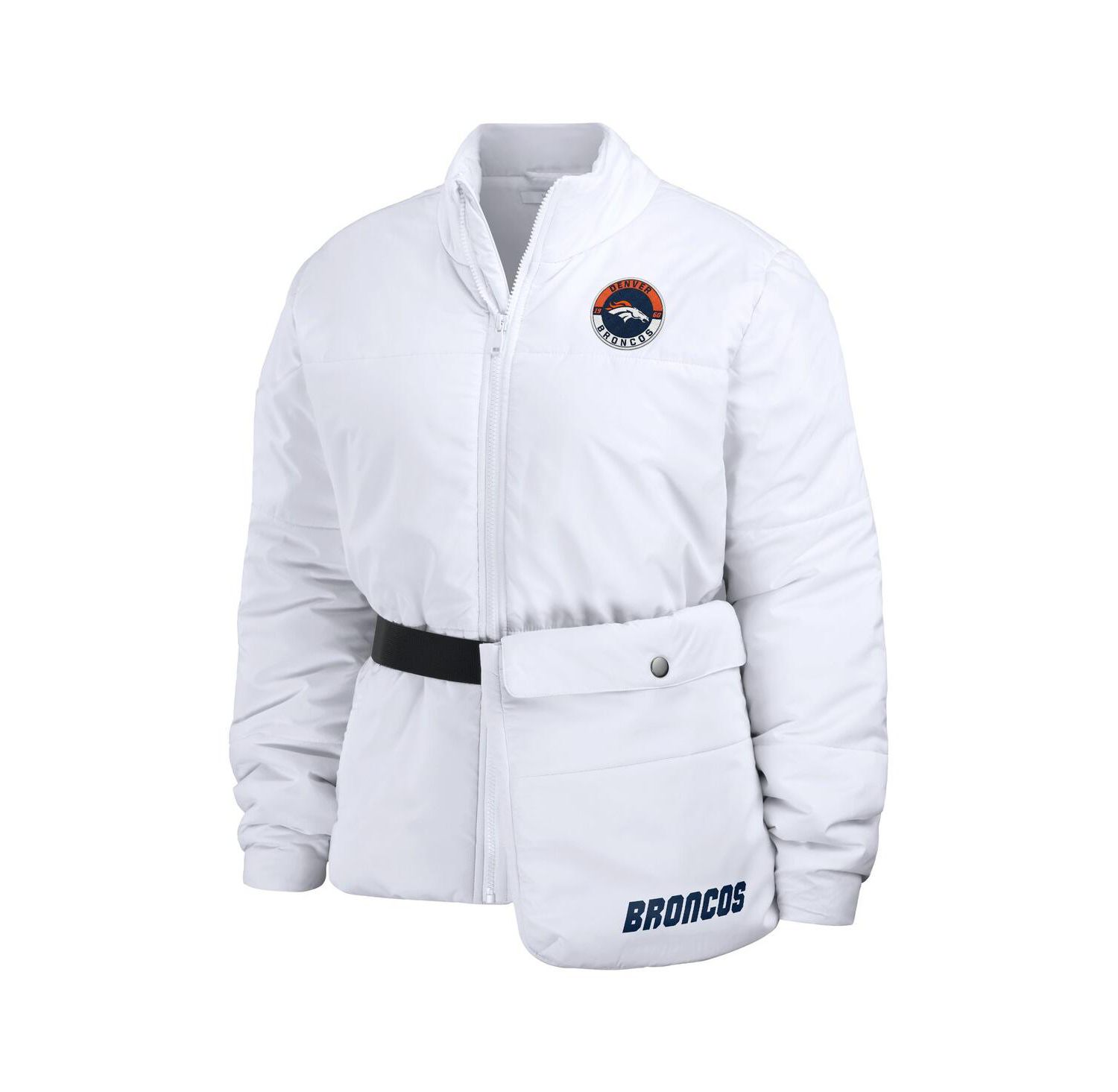 Women's White Denver Broncos Packaway Full-Zip Puffer Jacket