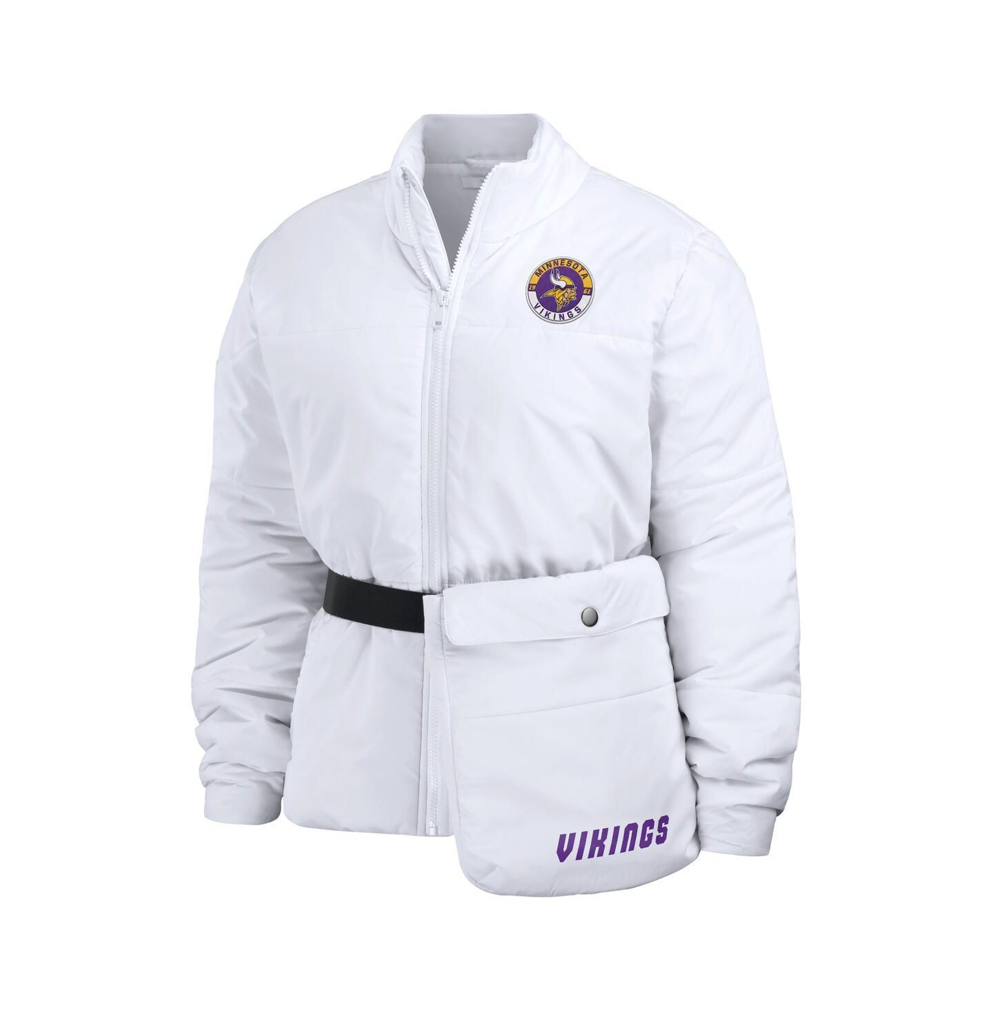 Женская куртка WEAR by Erin Andrews White Minnesota Vikings Packaway Full-Zip Puffer — фото 2