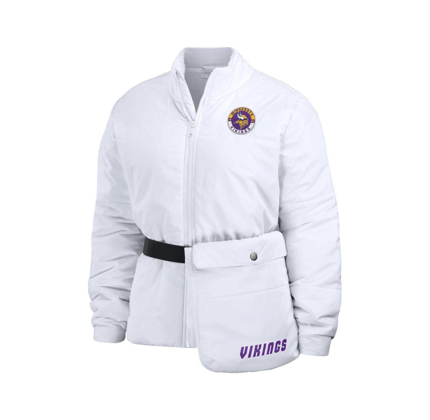 Women's White Minnesota Vikings Packaway Full-Zip Puffer Jacket