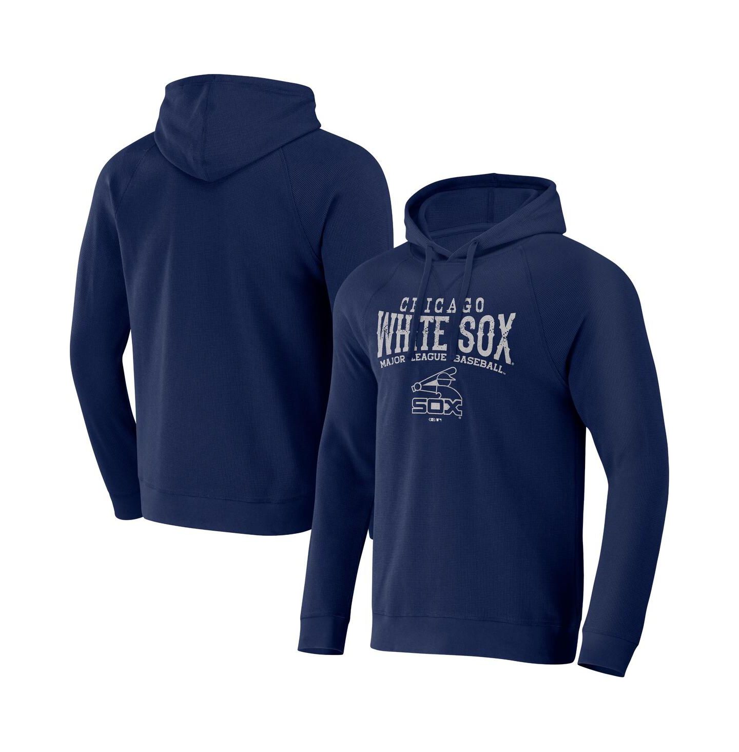 Мужское худи Fanatics Darius Rucker Collection by Navy Distressed Chicago White Sox Waffle-Knit Raglan Pullover — фото 1