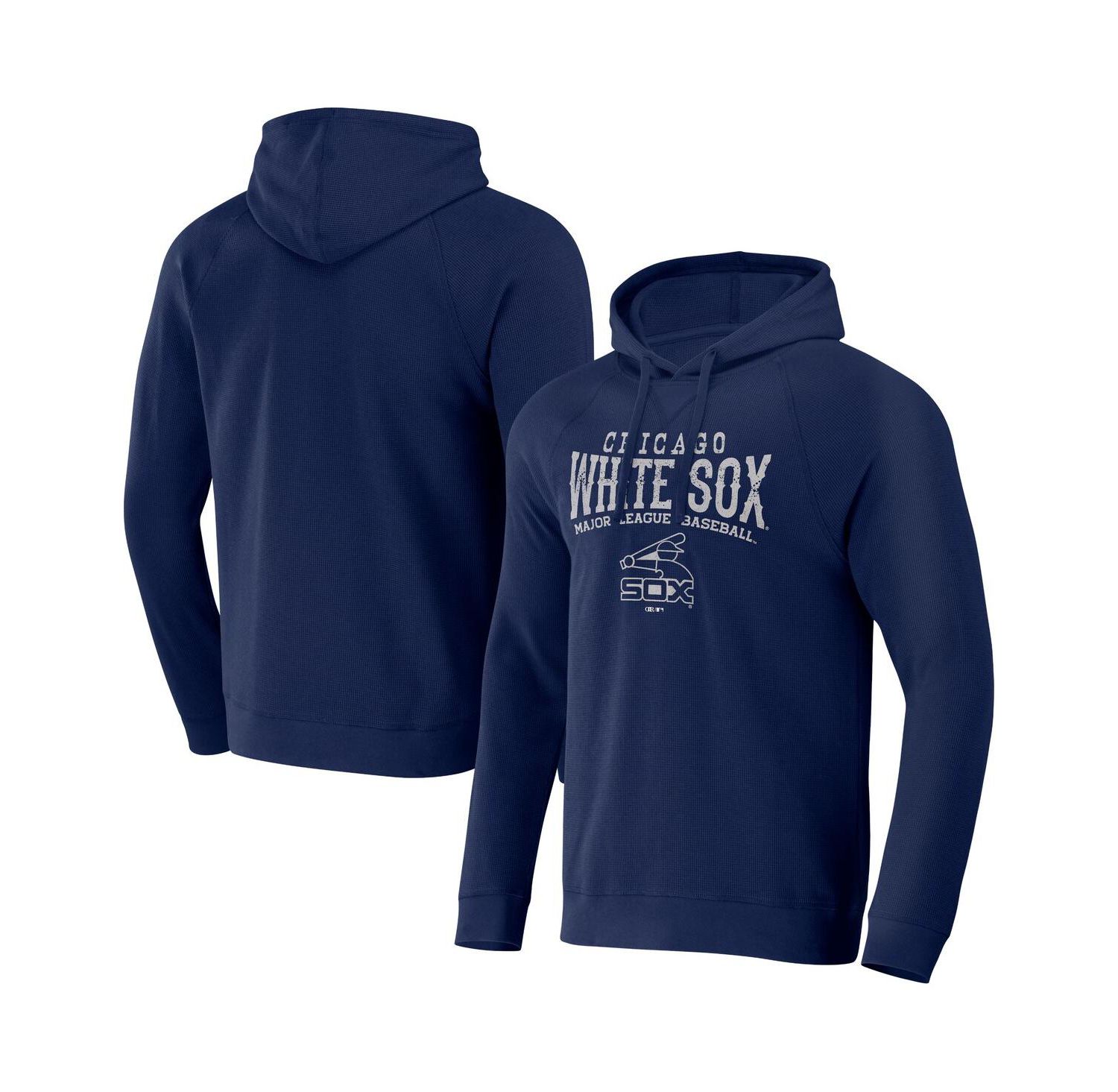 Men's Darius Rucker Collection by Navy Distressed Chicago White Sox Waffle-Knit Raglan Pullover Hoodie
