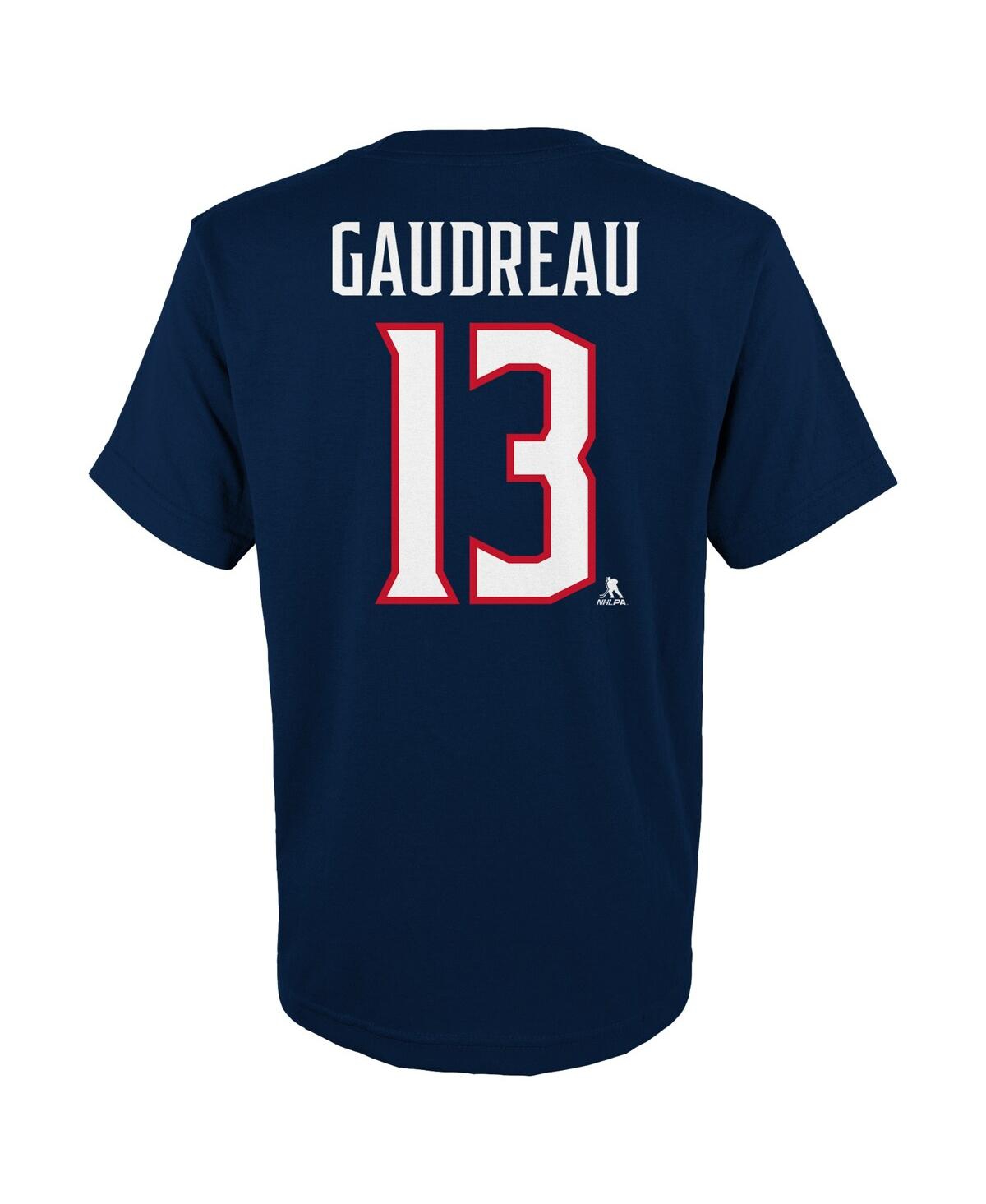 Shop Outerstuff Big Boys And Girls Johnny Gaudreau Navy Columbus Blue Jackets Player Name And Number T-shirt