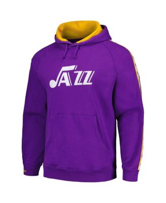 Men's Purple Utah Jazz Hardwood Classics Nights Raglan Pullover Hoodie