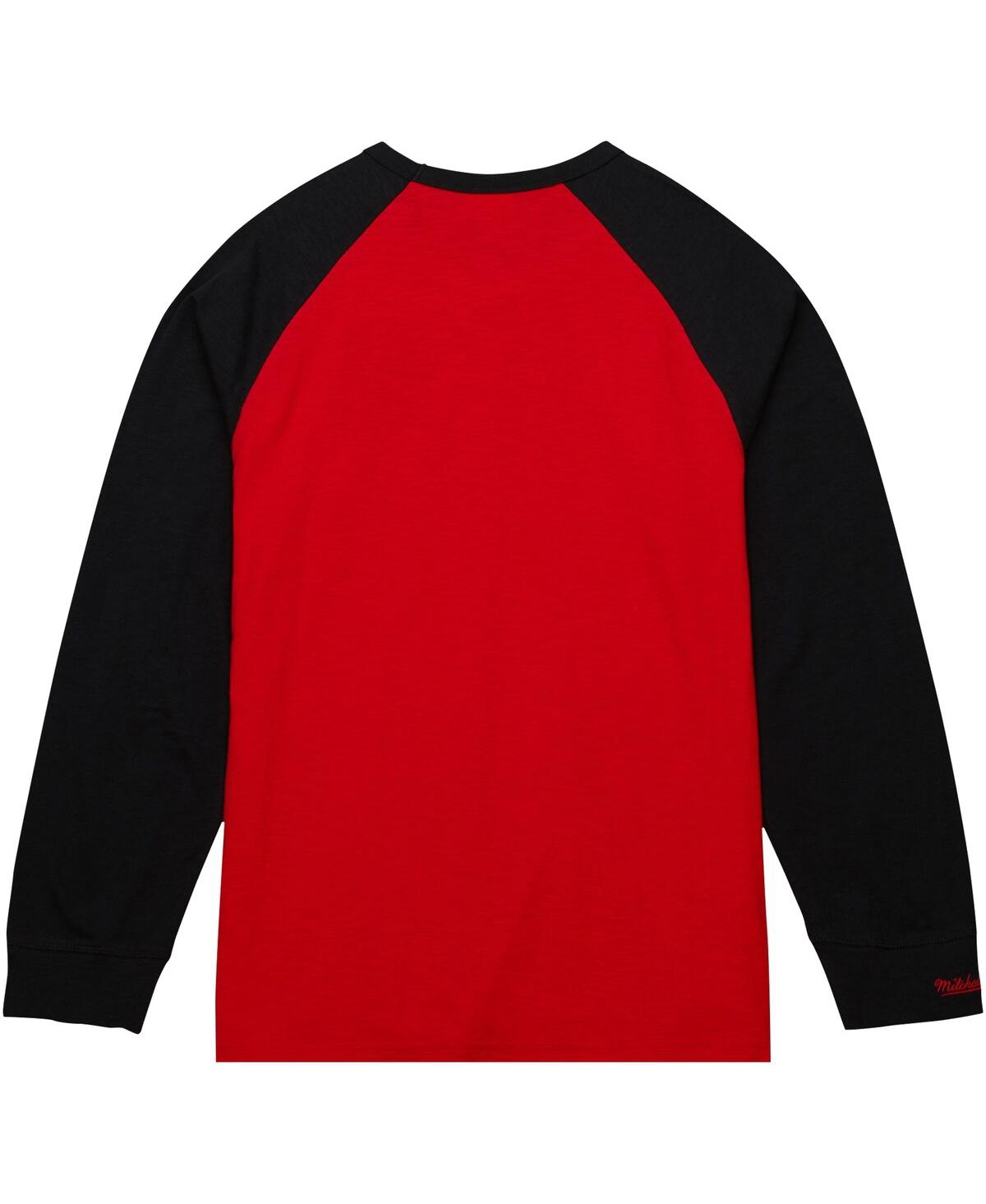 Shop Mitchell & Ness Men's  Red Louisville Cardinals Legendary Slub Raglan Long Sleeve T-shirt