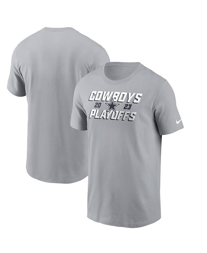 Nike Men's Gray Dallas Cowboys 2023 NFL Playoffs Iconic T-shirt - Macy's