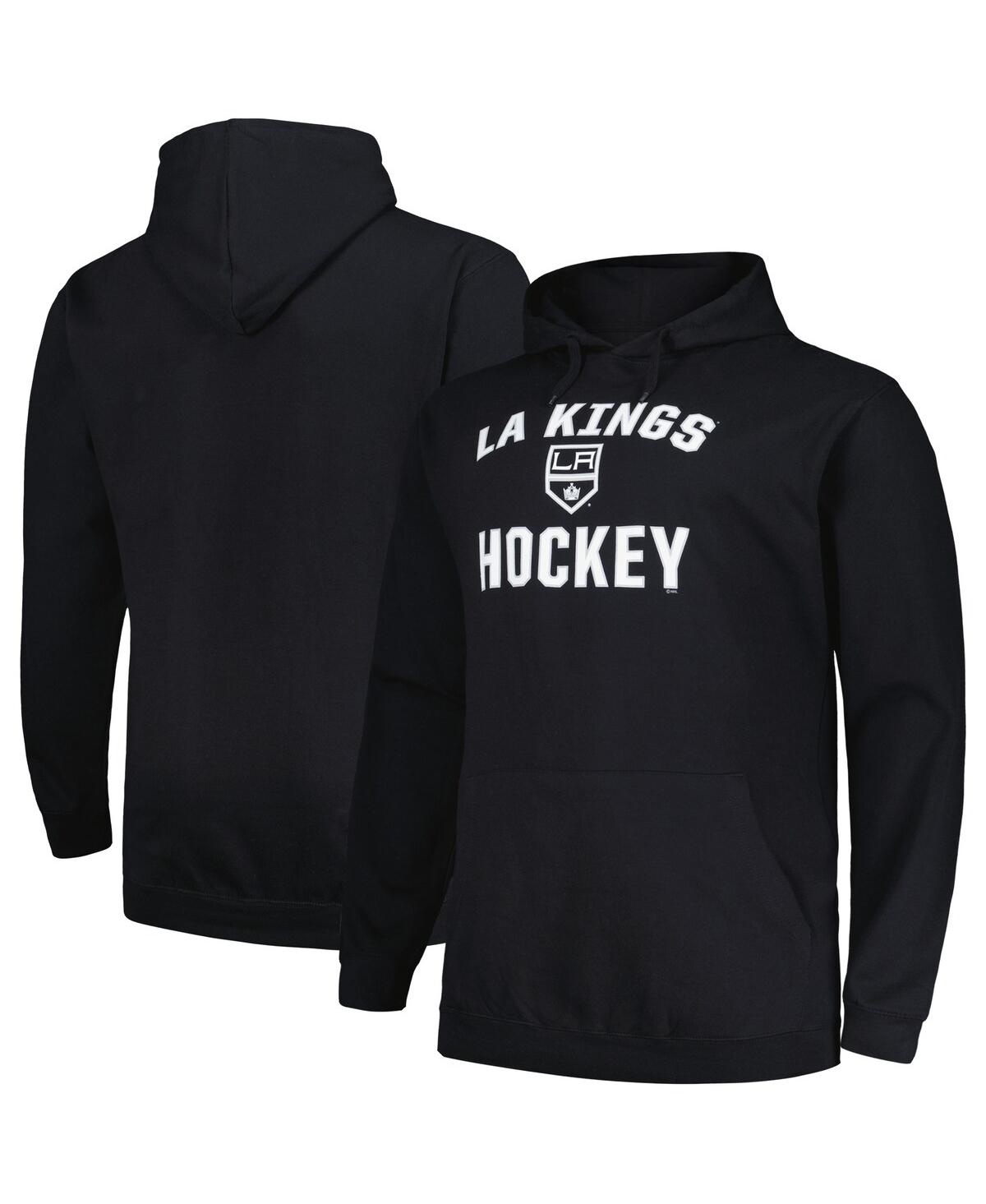 Shop Profile Men's  Black Los Angeles Kings Big And Tall Arch Over Logo Pullover Hoodie