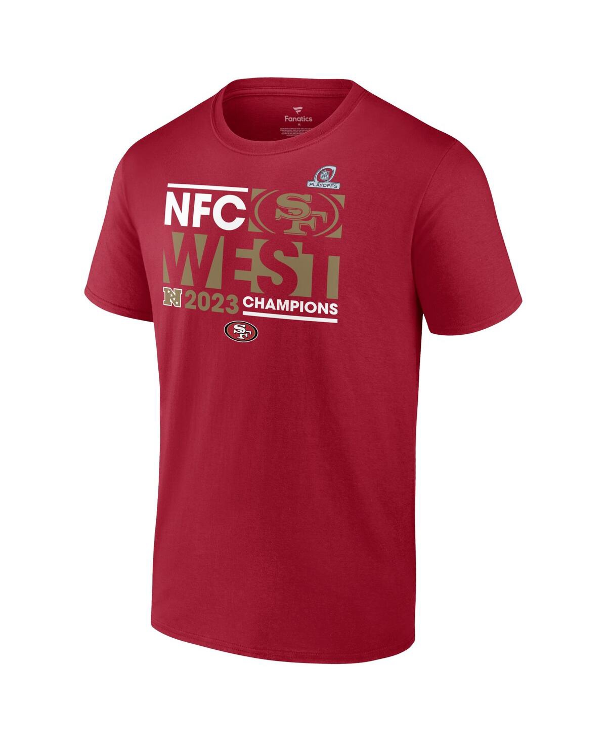 Men's FanaticsSan Francisco 49ers 2023 Nfc West Division Champions Big and Tall Conquer T-shirt - Scarlet