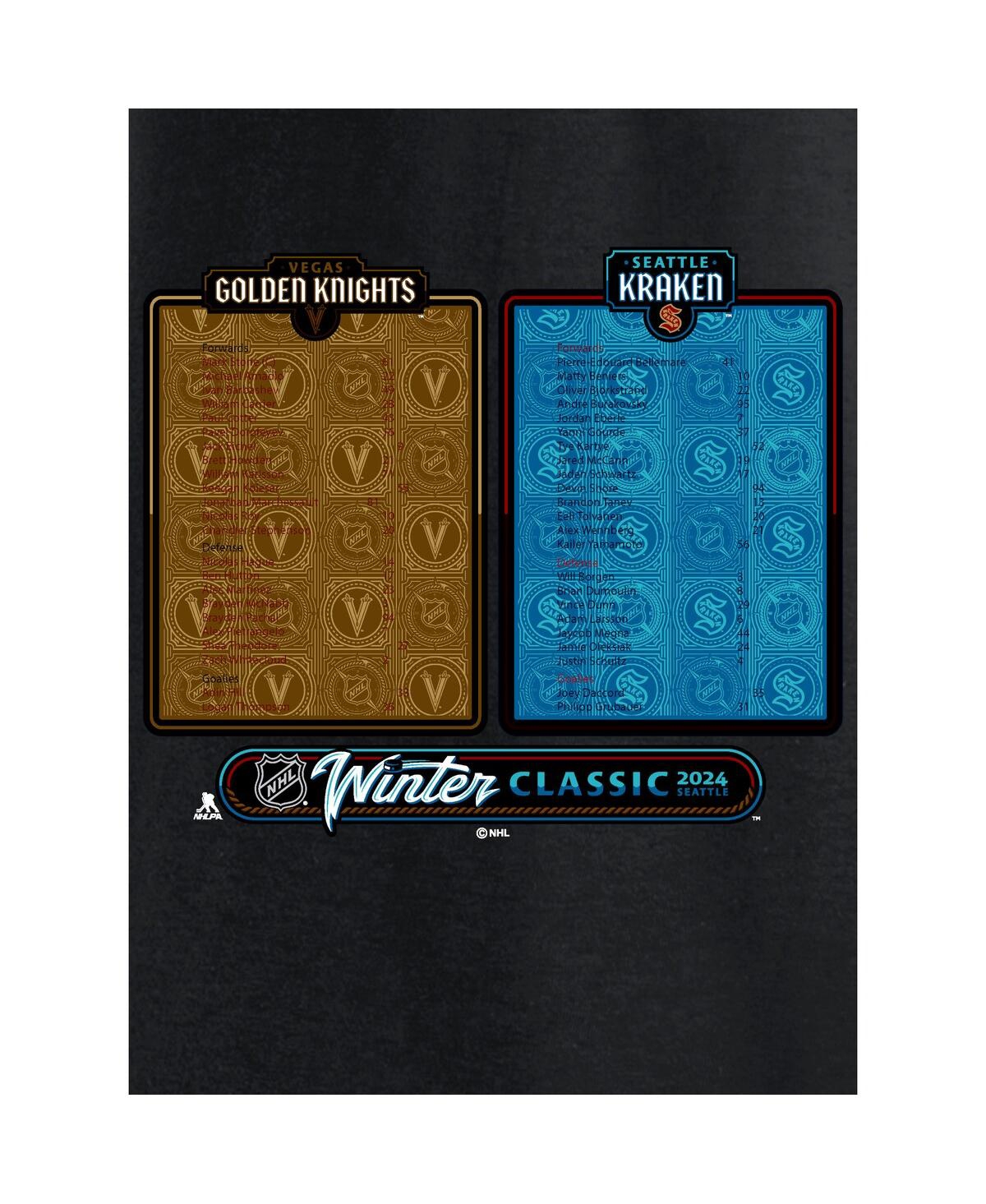 Men's FanaticsSeattle Kraken vs. Vegas Golden Knights 2024 Nhl Winter Classic Roster T-shirt - Black