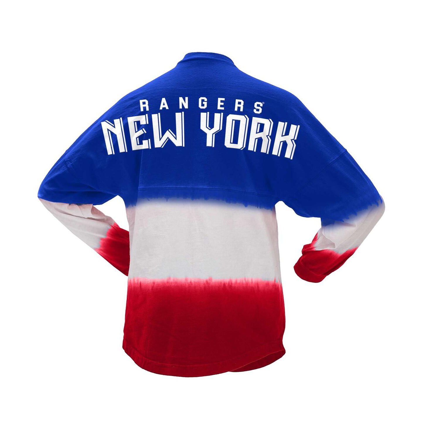 Женская футболка Spirit Jersey Blue, Red New York Rangers Ombre Long Sleeve — фото 3