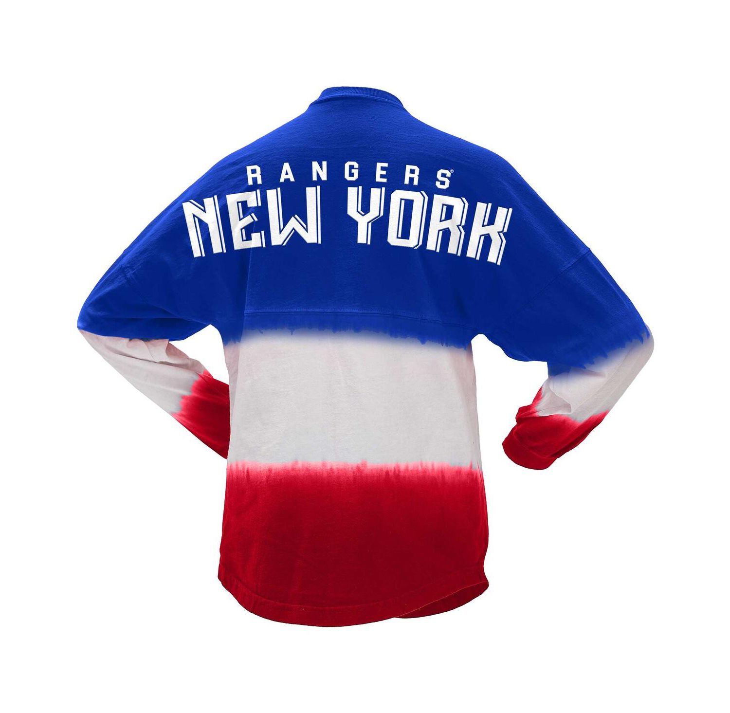 Women's Blue, Red New York Rangers Ombre Long Sleeve T-shirt