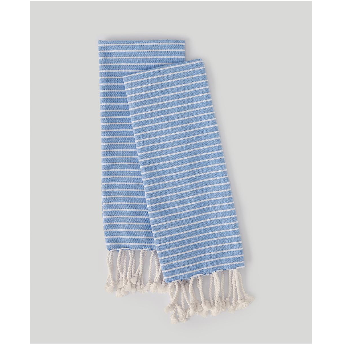 Organic Cotton Linen Hand Towels 2-Pack - East coast stripe