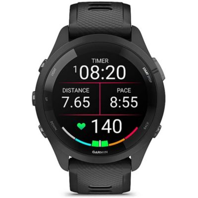 Garmin 265 Running Watch - Black - Silicone Strap - Unisex