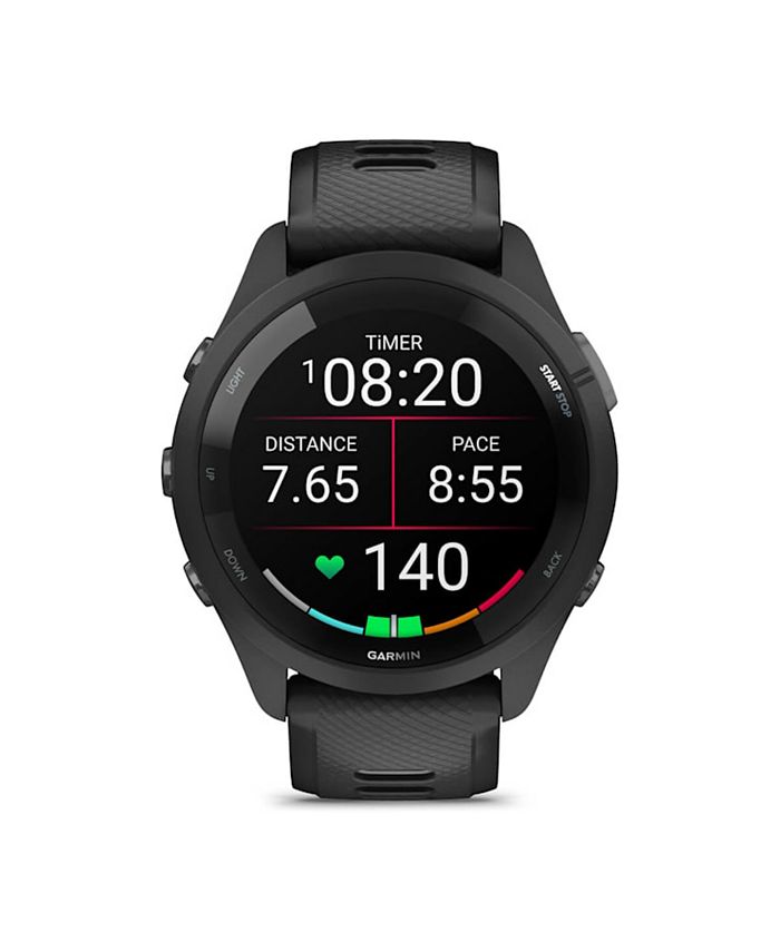 Garmin 265 Running Watch - Black - Silicone Strap - Unisex Smart Watch ...