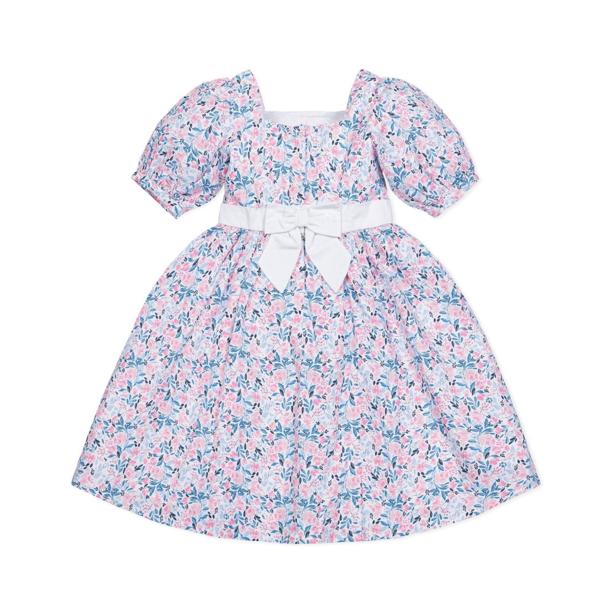 Hope & Henry Girls' Short Sleeve Puff Sleeve Party Dress, Infant