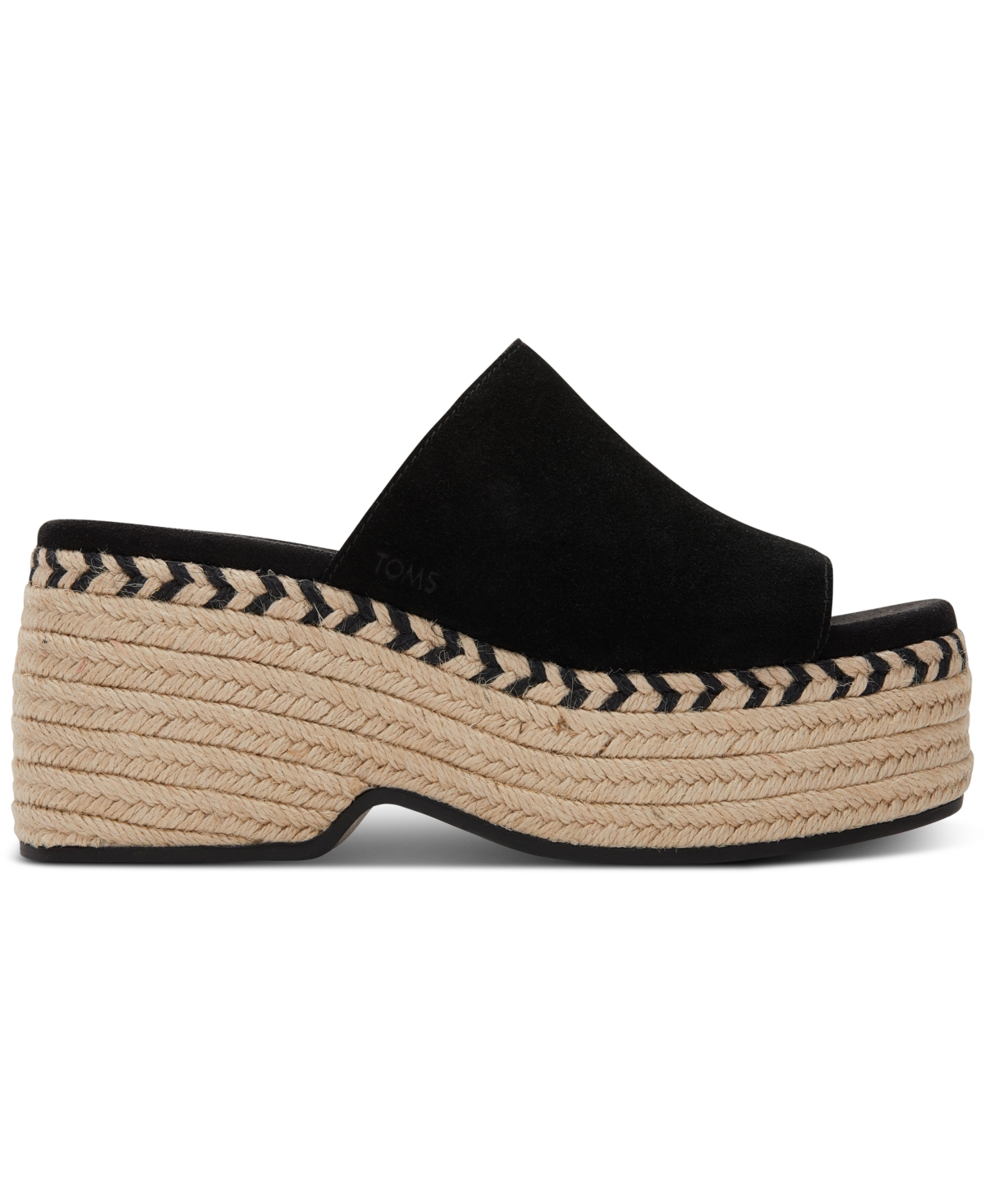 Shop Toms Women's Laila Slide Platform Espadrille Sandals In Fog Suede