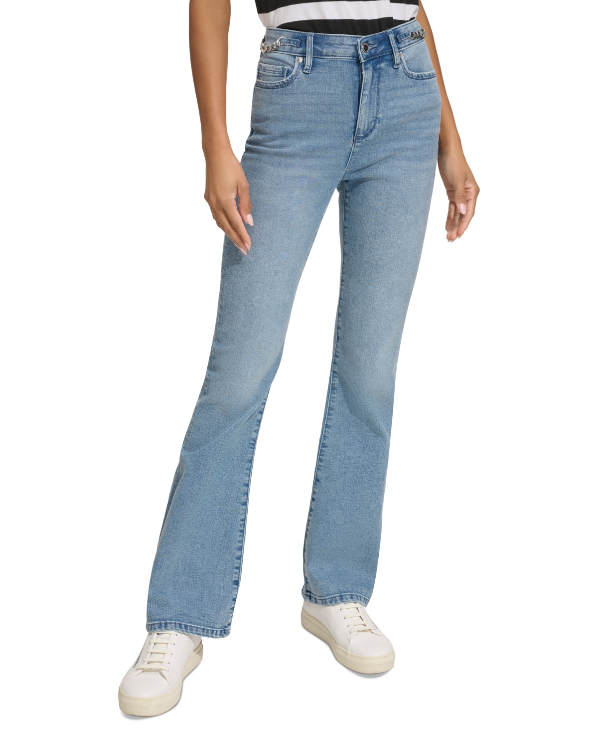Karl Lagerfeld Paris Women's Skinny Logo Taping Mid Rise Jean