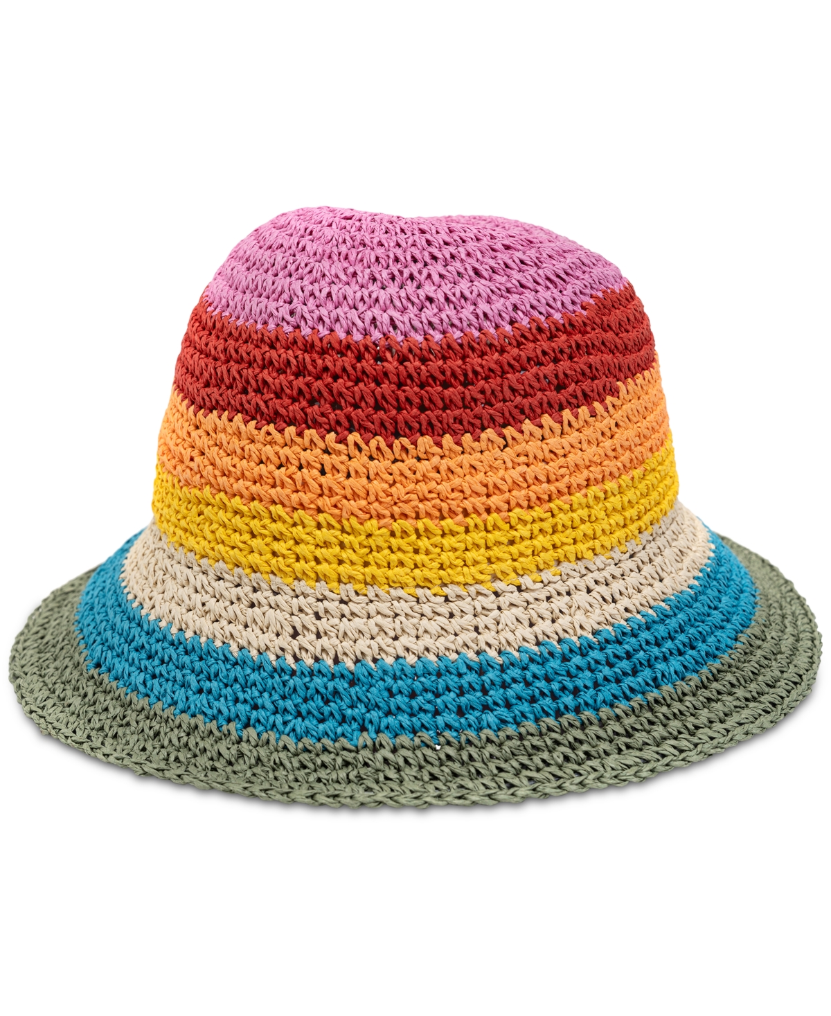 On 34th Women's Striped Crochet Cloche Hat, Created For Macy's In Rainbow