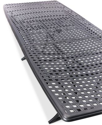 Wythburn Mix and Match 110"x 42" Cast Aluminum Outdoor Extension Dining Table, Created for Macy's