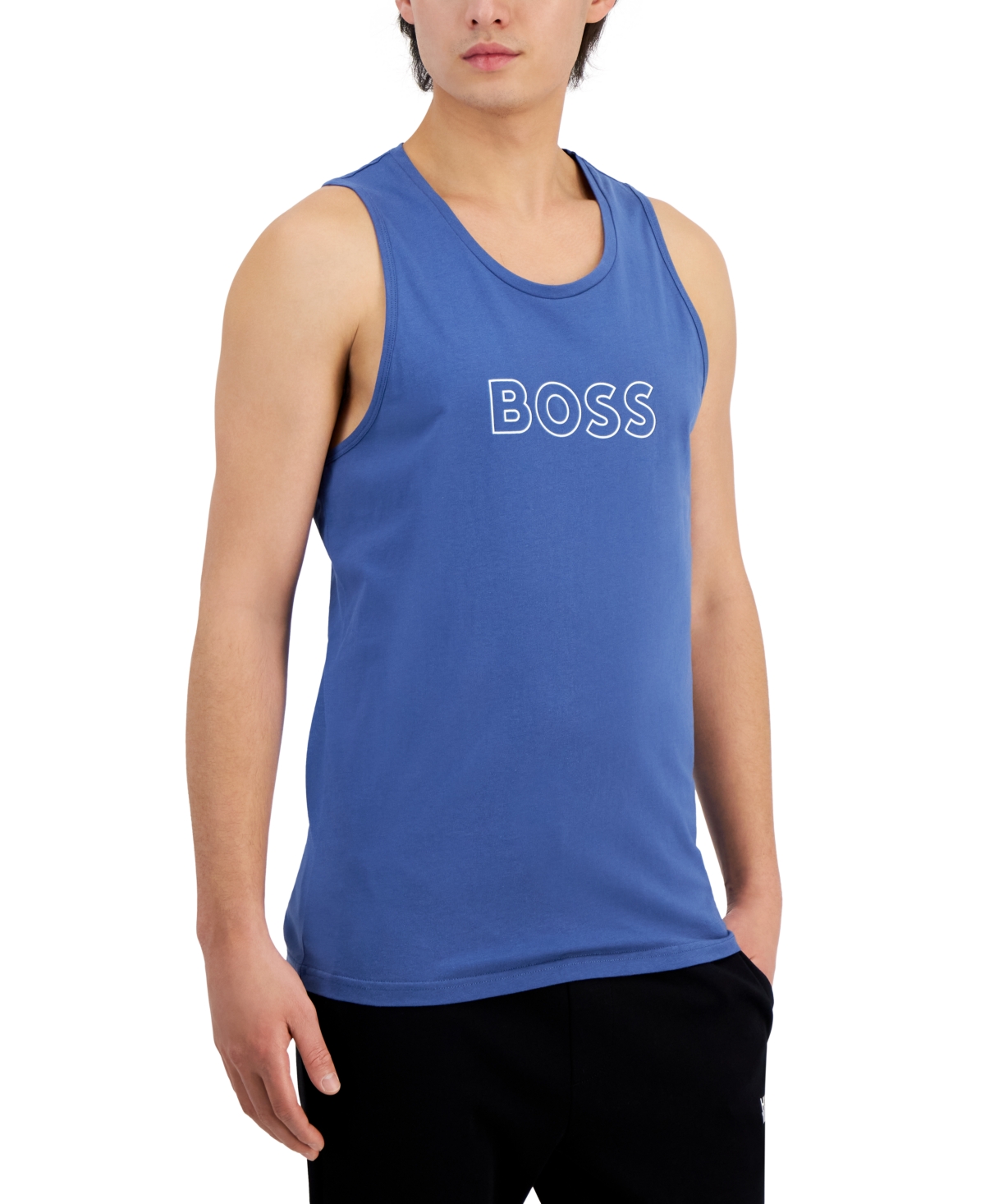 Shop Hugo Boss Boss By  Men's Beach Logo Tank Top In Open Blue