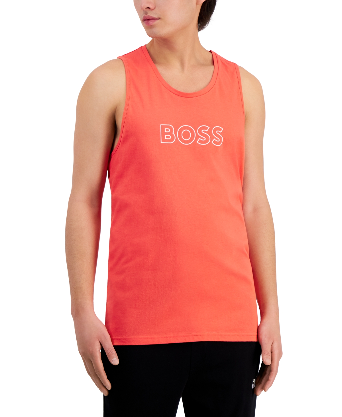 Shop Hugo Boss Boss By  Men's Beach Logo Tank Top In Medium Red